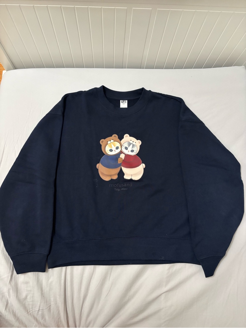 Uniqlo Navy Crewneck Sweatshirt with Bear Duo Graphic